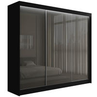 KLEIDERSCHRANK PEKA mit LED - 250 cm - Schwarz|Grau - Schwarz/Grau, Holzwerkstoff (250/215/61cm) - ALTDECOR