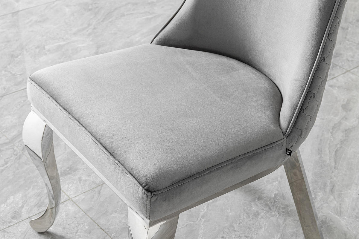 ESSZIMMERSTUHL SELENA Grau Velvet (1er-Set) - Grau, Textil (54/109/64cm) - KAWOLA