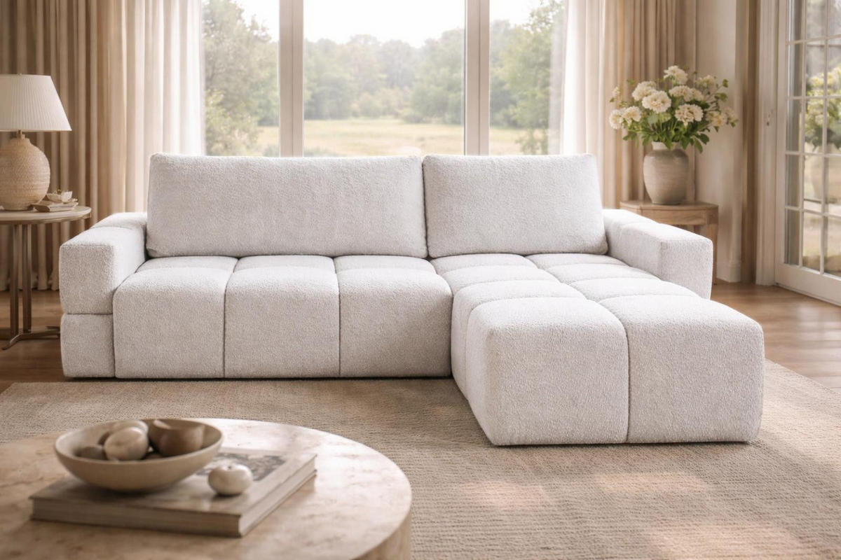 ECKSOFA L Weiß LORIN - Weiß, Textil (255/165cm) - Compleo24