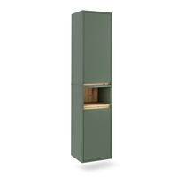 HOCHSCHRANK Viola Grün/Artisan 38 x 170 cm mit 2 Türen - Eiche Artisan/Grün, Holzwerkstoff (38/170/33cm) - Vicco