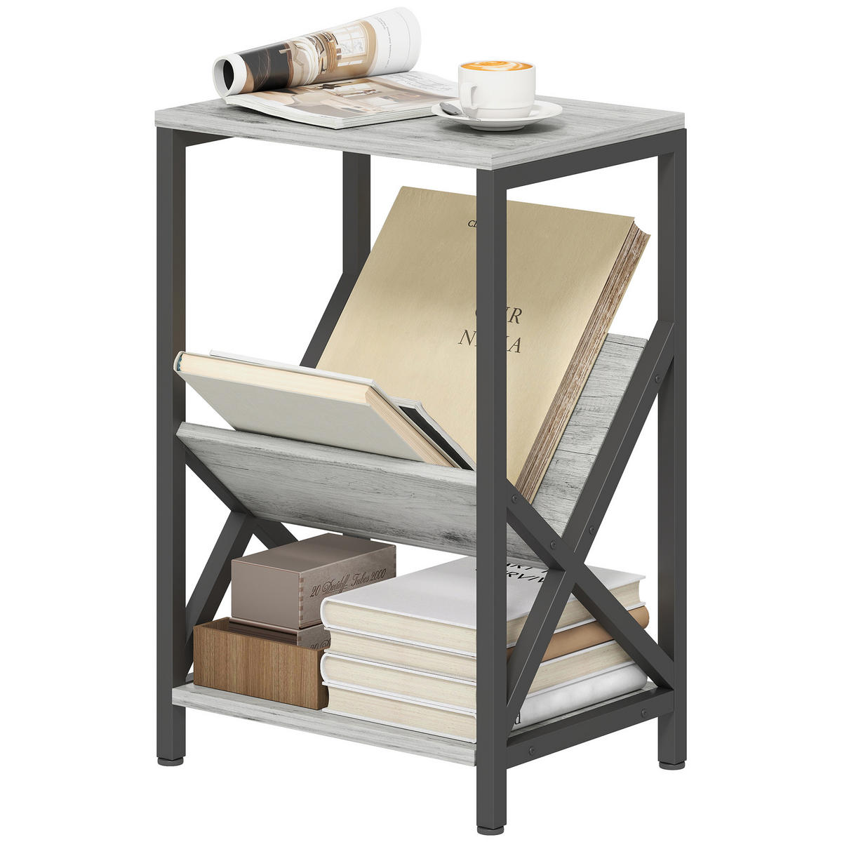 BEISTELLTISCH Dunkelgrau 1 Stück - Dunkelgrau, Naturmaterialien (40/30/61cm) - GiPP