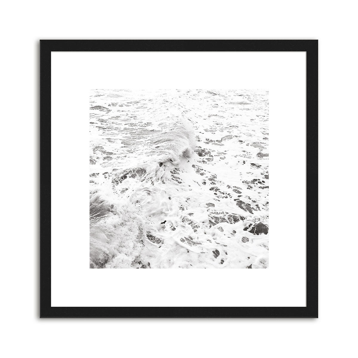 BILDER-SET mit Rahmen 4 x 30x30 cm Strand Meer schwarz weiß - Weiß, Holz (30/30cm) - artissimo