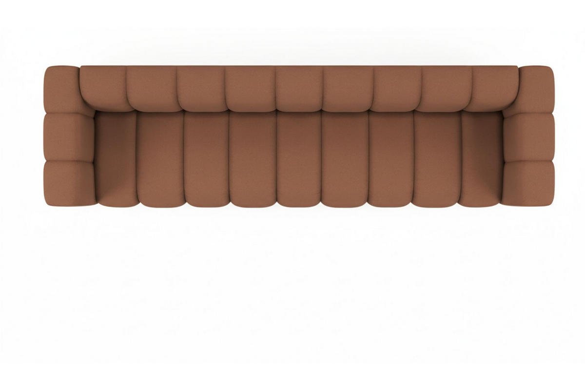 COUCH, Fünfsitzer-Sofa Grand, Veloursstoff Salvador, Dunkelbraun - Dunkelbraun, Holz (314/70/87cm) - Kaiser Möbel