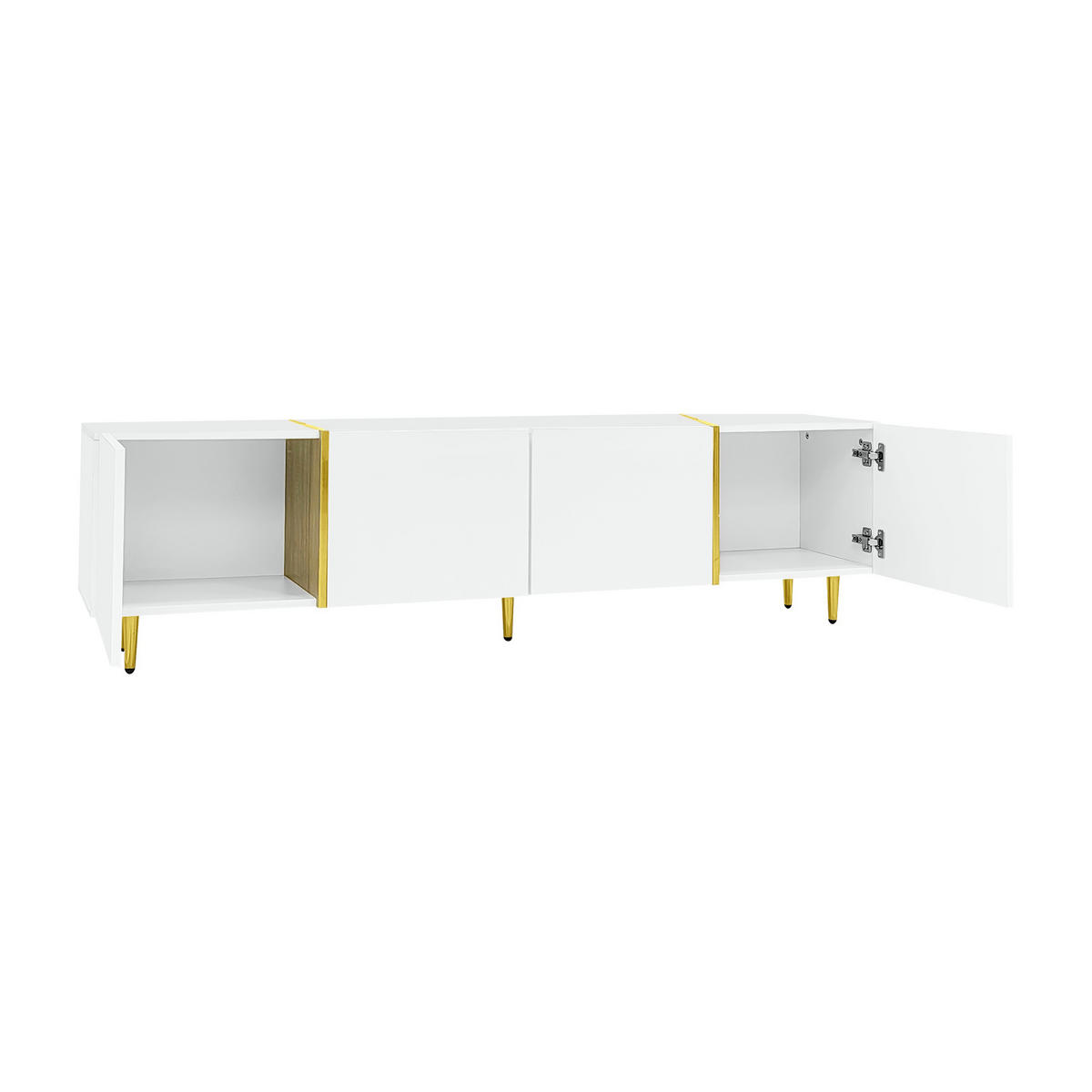 COUCHTISCH TV-Schrank und 2-tlg Set Weiß Hochglanz Modern - Weiß, Holz (60/39/29.5cm) - Raelunyi