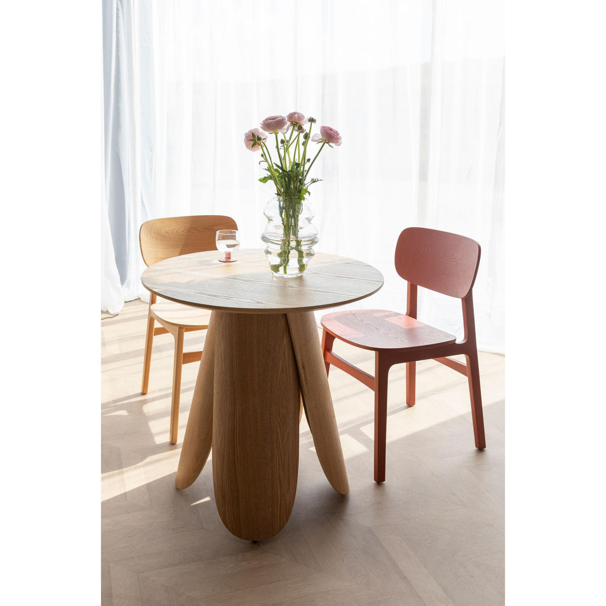ESSZIMMERSTÜHLE Fleur Naturel - 2 er Set - Beige, Holzwerkstoff (46.5/81/54.5cm) - Zuiver