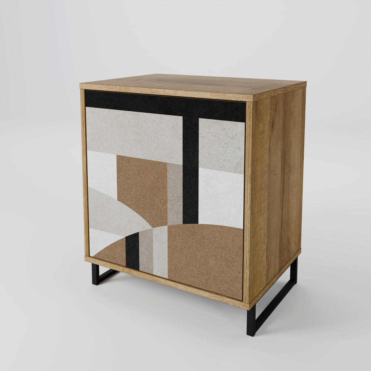 SIDEBOARD DELICATE MEMENTO, Eichefarben, 57,5x42x57,5 cm, Ohne Füße - Eichefarben/Multicolor, Holzwerkstoff (57.5/57.5/42cm) - SpaceRebels
