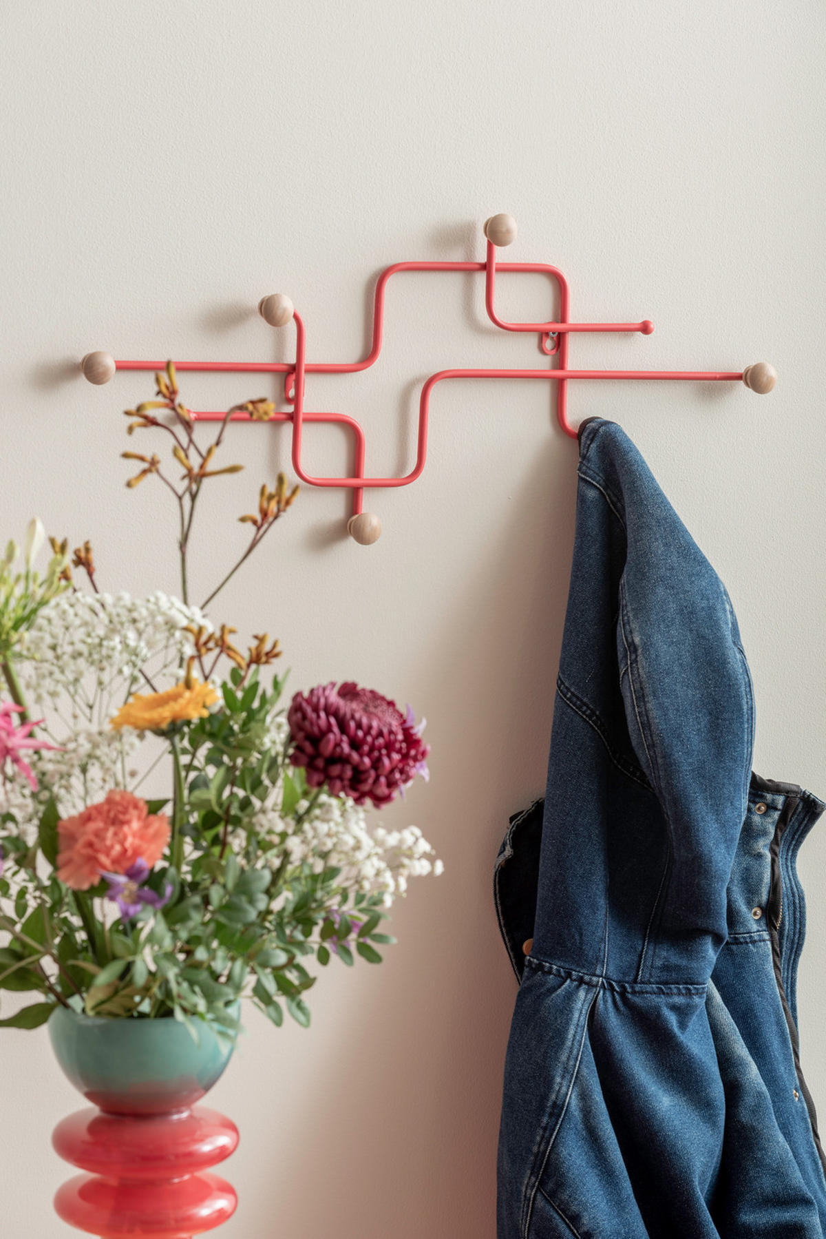 WANDGARDEROBE Metro 60/4/26 cm - Rot, Metall (4/26/60cm) - Present Time