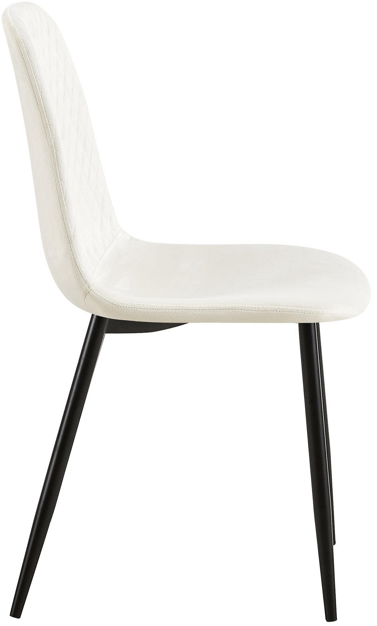 STUHL Samt Cremeweiß - Schwarz/Weiß, Textil/Metall (44/88/54cm) - CLP