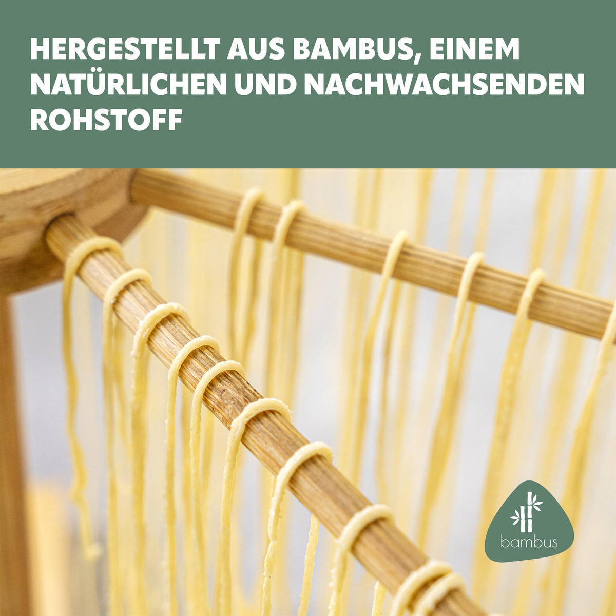 NUDELTROCKNER, Bambus - Hellbraun, Holz (62.5/31/62.5cm) - bremermann