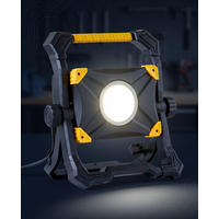 NORTHPOINT LED Baustrahler Arbeitsstrahler 100W 9000 Lumen mit USB-Ausgang stufenlos dimmbar rückseitige Steckdose #1 - Schwarz, Metall (13/77/215cm) - Northpoint