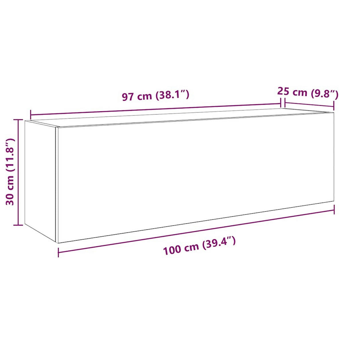 BAD-WANDSCHRANK Sonoma-Eiche 100/25/30 Cm Holzwerkstoff - Hellbraun, Holzwerkstoff (25/30/100cm) - vidaXL