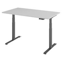 SCHREIBTISCH elektrisch 80/140/74 cm in Grau/Graphitfarben - Graphitfarben/Grau, Holzwerkstoff (80/140/74cm) - bümö
