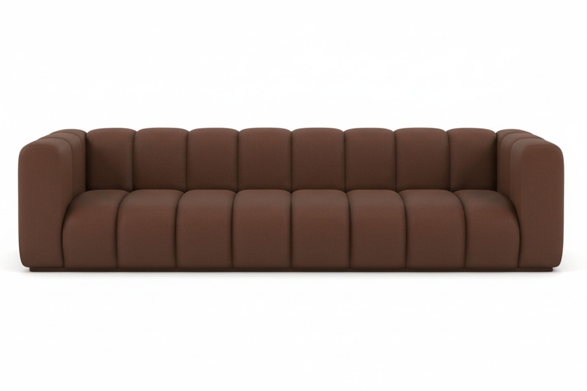 COUCH, Viersitzer-Sofa Grand, Veloursstoff Salvador, Dunkelbraun - Dunkelbraun, Holz (290/70/93cm) - Kaiser Möbel