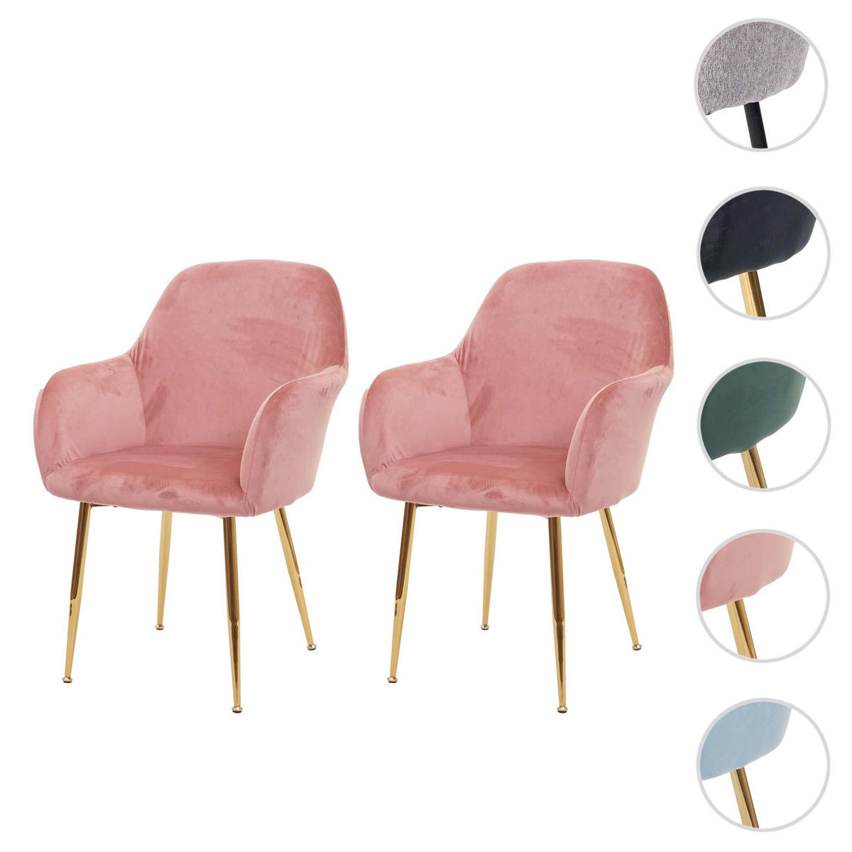ESSZIMMERSTUHL Altrosa 2er-Set - Altrosa, Textil (57/83/57cm) - MCW