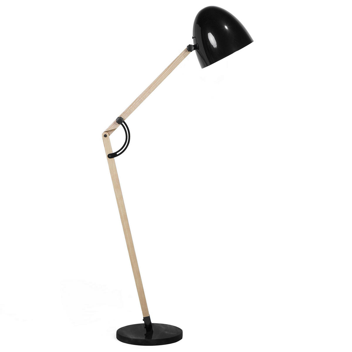 STEHLAMPE Hetton 35/35/175 cm - Schwarz, Holz (35/35/175cm) - Beliani