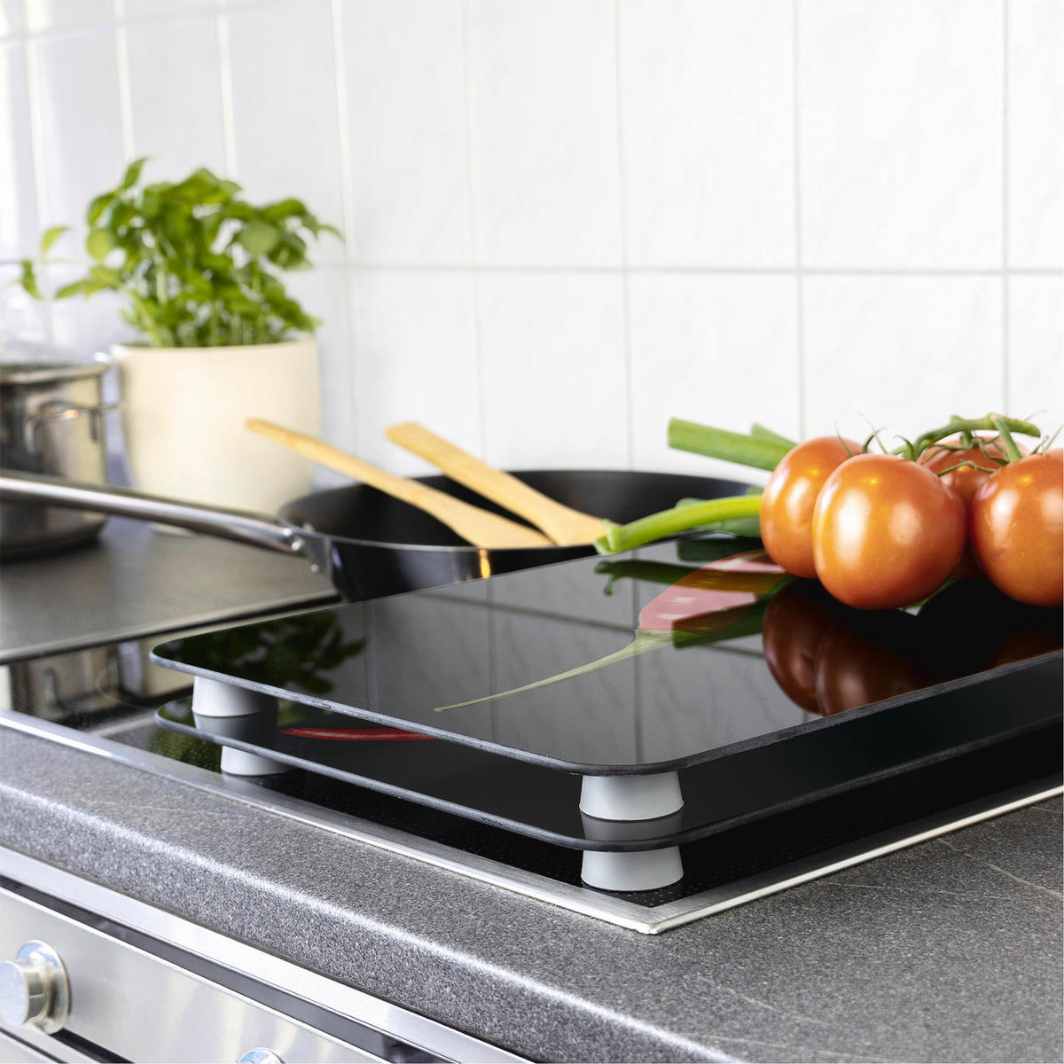 HERDSCHUTZPLATTEN 2 Stück Hot Chili 52/30/0,5 cm - Schwarz, Glas (30/0.5/52cm) - Wenko