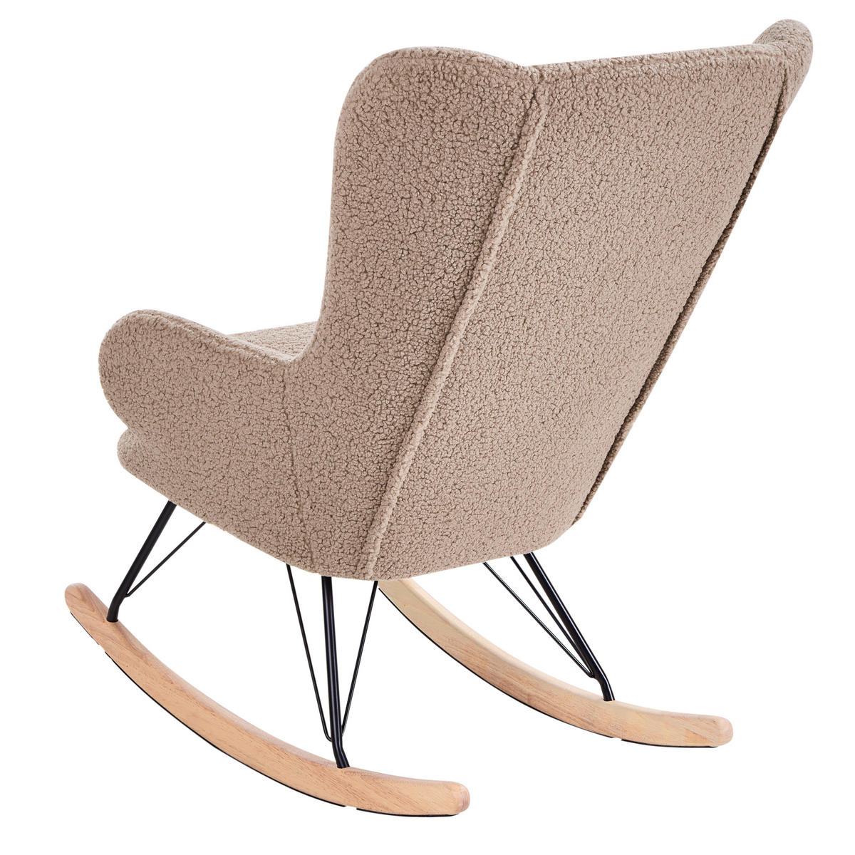HOUPACÍ KŘESLO Bouclé Béžové Luoma - černá/hnědá, textil (69/106/97cm) - Beliani