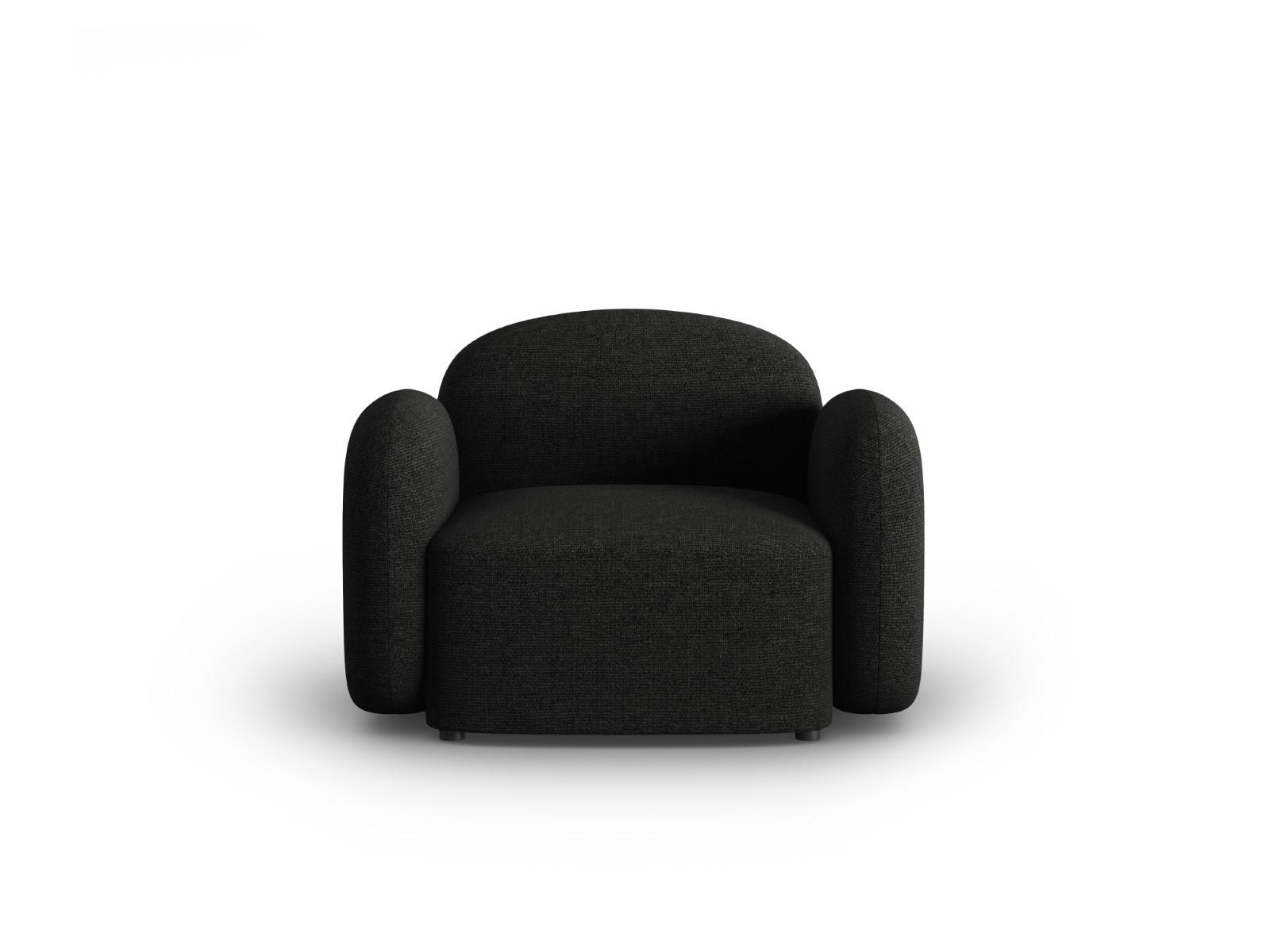 SESSEL Blair aus Chenille-Stoff mischung schwarz - Schwarz, Textil (87/80/119cm) - Micadoni