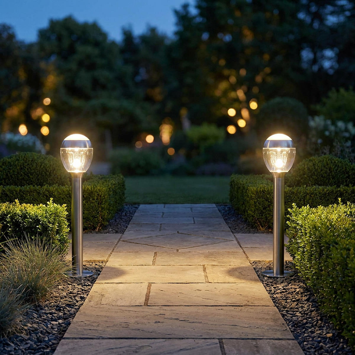 LED AUSSENLEUCHTE Callisto Edelstahl Silber - Silberfarben, Metall (17/17/59cm) - Globo Lighting