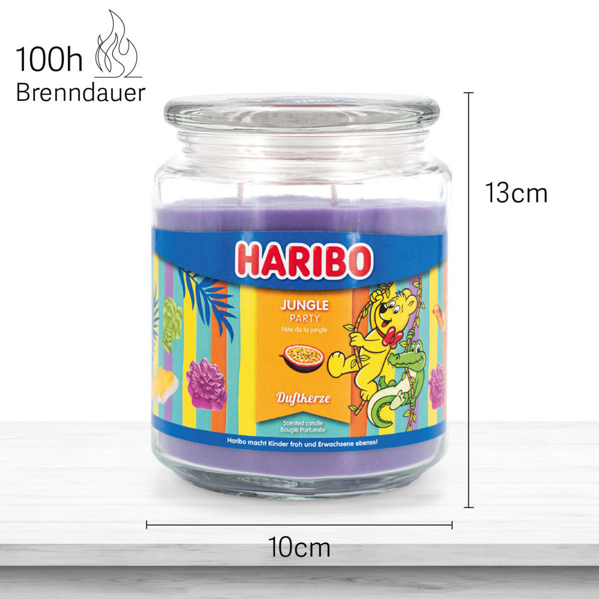 DUFTKERZE Haribo - Lila, Glas/Naturmaterialen (13cm)