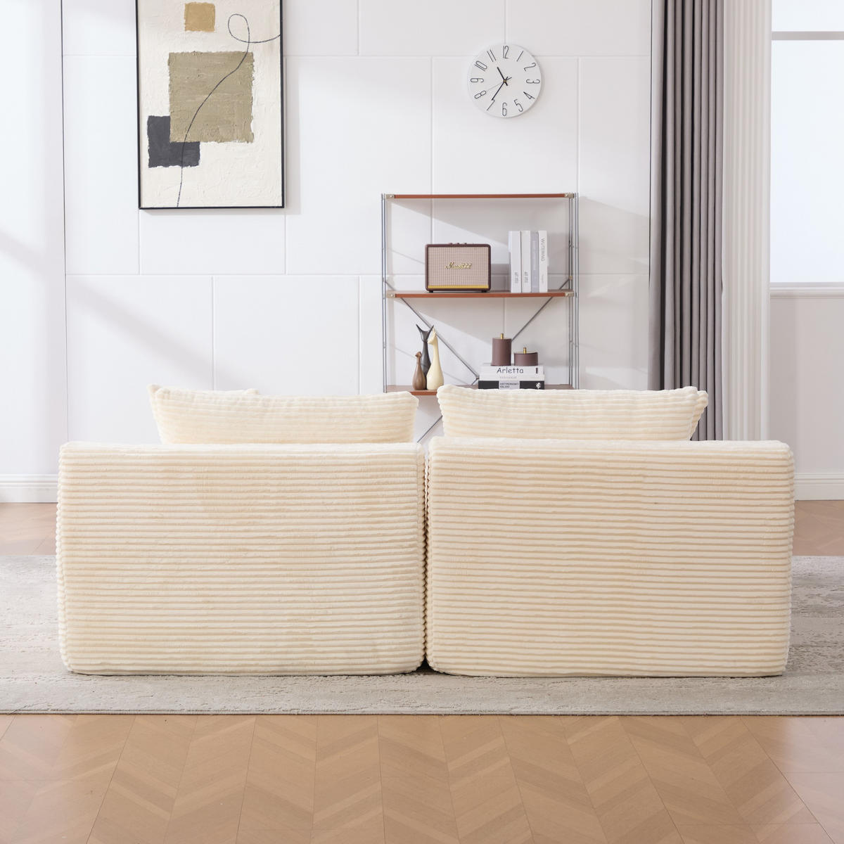 SOFAELEMENT 200/174/74.5 cm Beige mit 30D hochelastischem Schaumstoff und rutschfestem Boden - Beige, Textil (174/74.5/200cm) - Oxeza