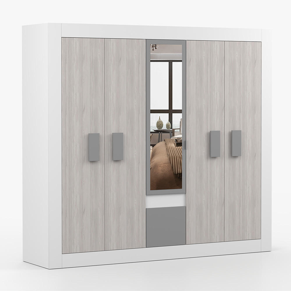 imoebel24 Kleiderschrank Grau 231x210x57 cm