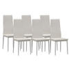 STUHL MILANO Lederimitat Metallbeine 6er Set Weiss - Weiß, Kunststoff/Metall (42/98/43cm) - Albatros