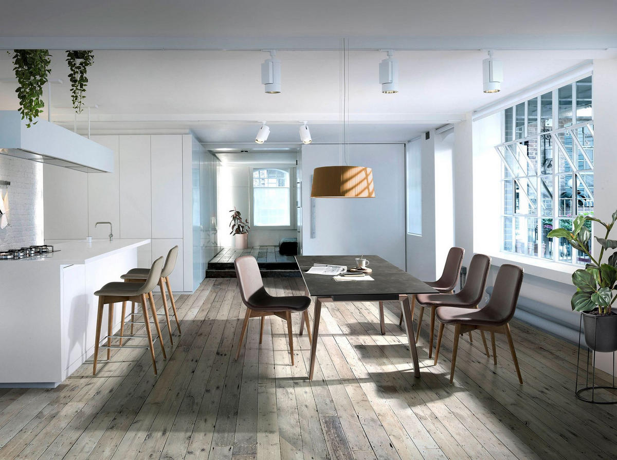 BARHOCKER Nerzfarben 43/52/93 cm - Fango/Nussbaumfarben, Leder/Holz (43/93/52cm) - ANGEL CERDA