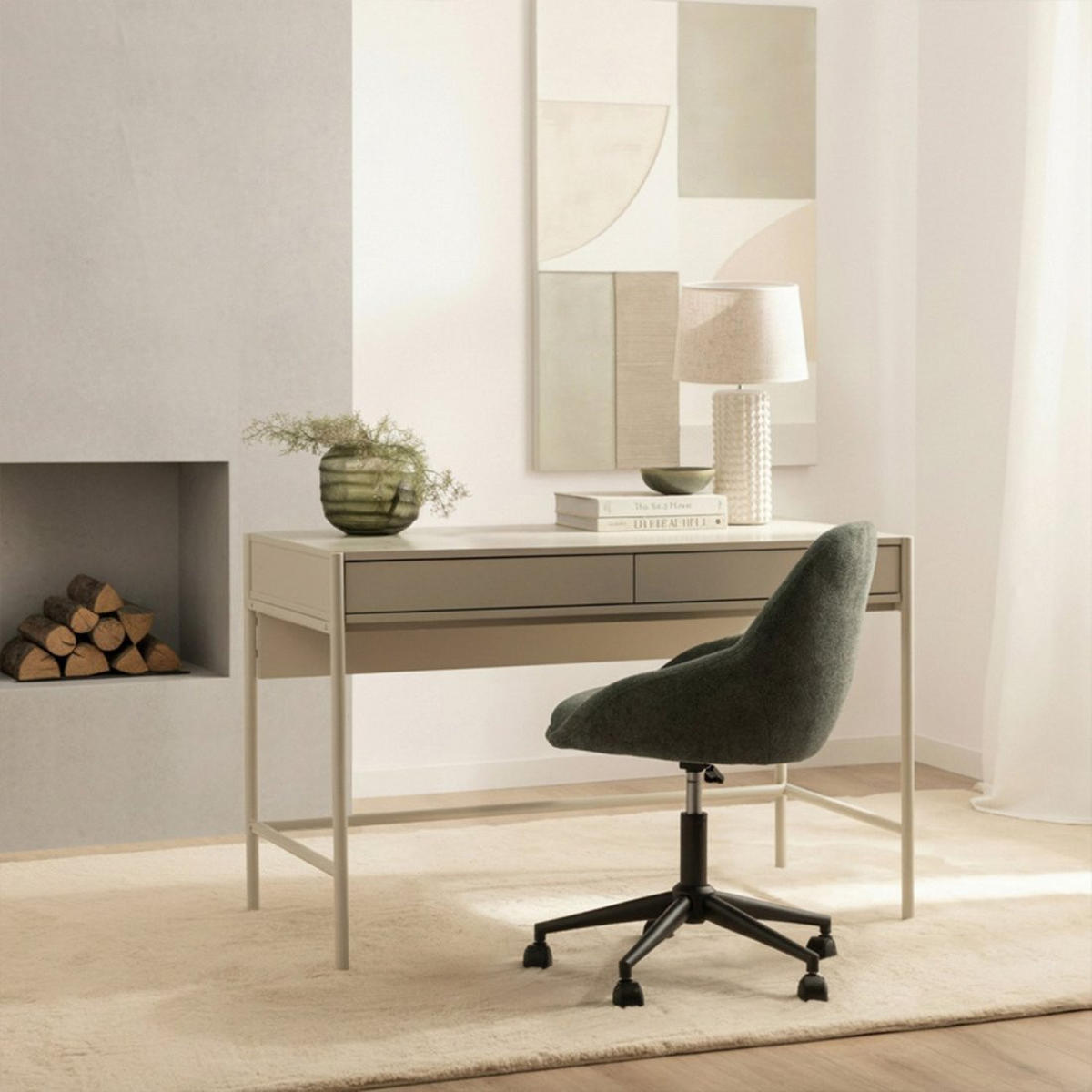 SCHREIBTISCHSTUHL Ania Grün 57 cm x 78-87 cm - Grün, Metall (57/78/61cm)