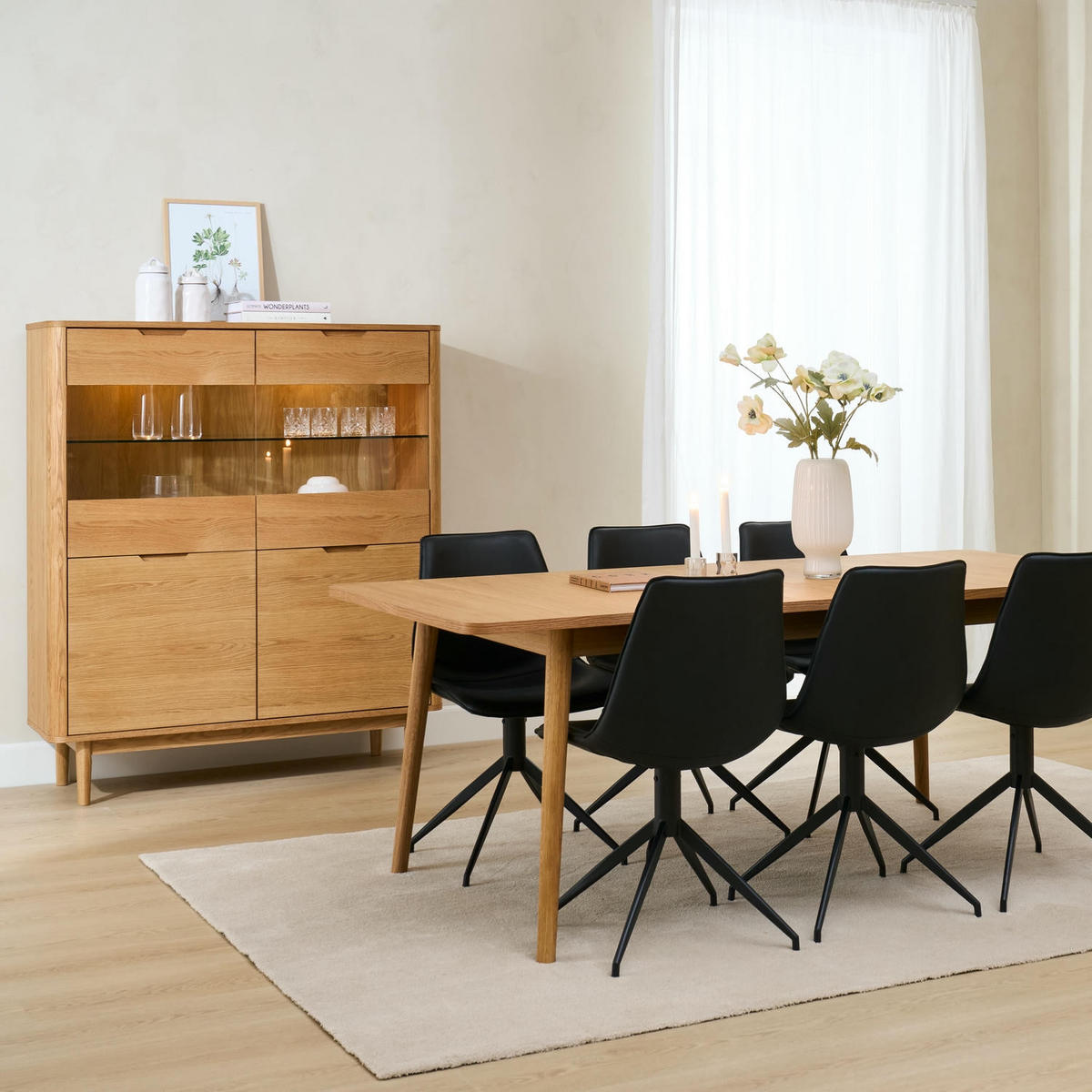 HIGHBOARD Eiche massiv - Eichefarben/Braun, Holz/Holzwerkstoff (123/146/45cm) - Furnhouse