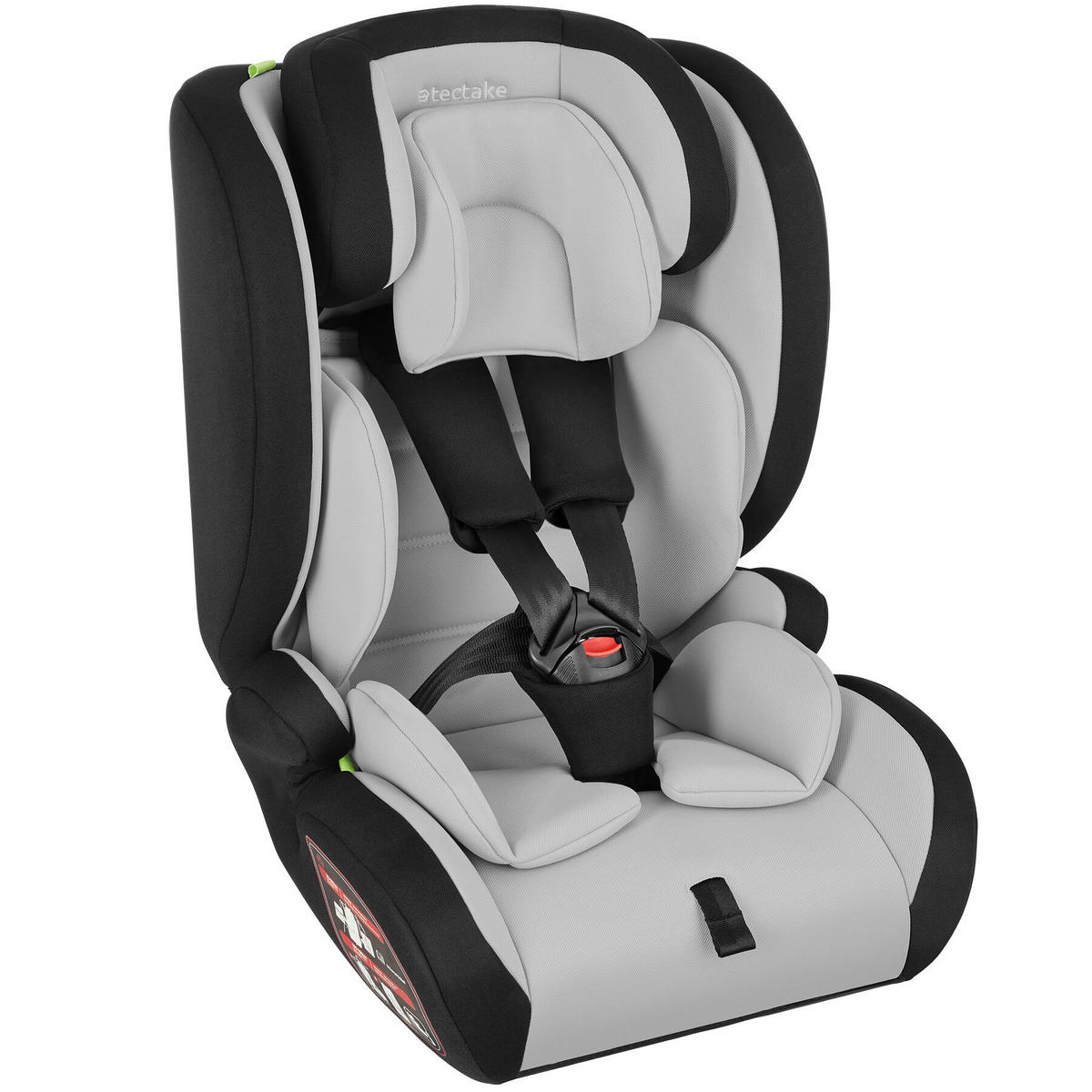 AUTOSITZ Sophie,von 76 bis 150 cm, Belastbarkeit 36 kg,hellgrau/schwarz - Hellgrau/Schwarz, Kunststoff (47/80.5/47cm) - tectake