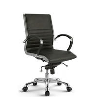 DREHSTUHL Montreal Echtleder Schwarz – ergonomisch, 150 kg belastbar, Sitzhöhe 52-64cm - Schwarz Hochglanz, Leder/Metall (60/106/60cm) - Versee