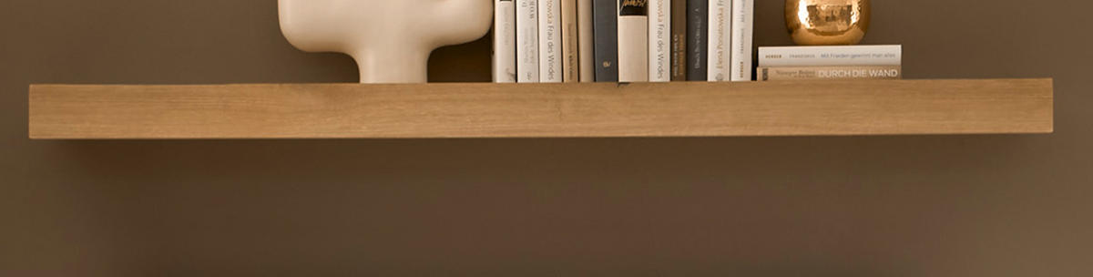 WANDBOARD in Evoke Eiche, Wandregal 150 cm - Kaschmir/Eichefarben, Holzwerkstoff (150/8/20cm) - Furn.Design