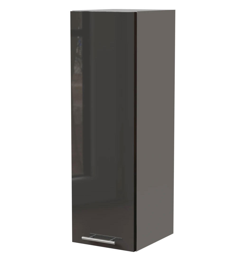 KÜCHENHÄNGESCHRANK W4/30 Essen Graphit Hochglanz / Grau Matt 30 / 32,5 / 96cm - Graphitfarben/Grau, Holz/Holzwerkstoff (30/96/32.5cm) - Feldmann-Wohnen