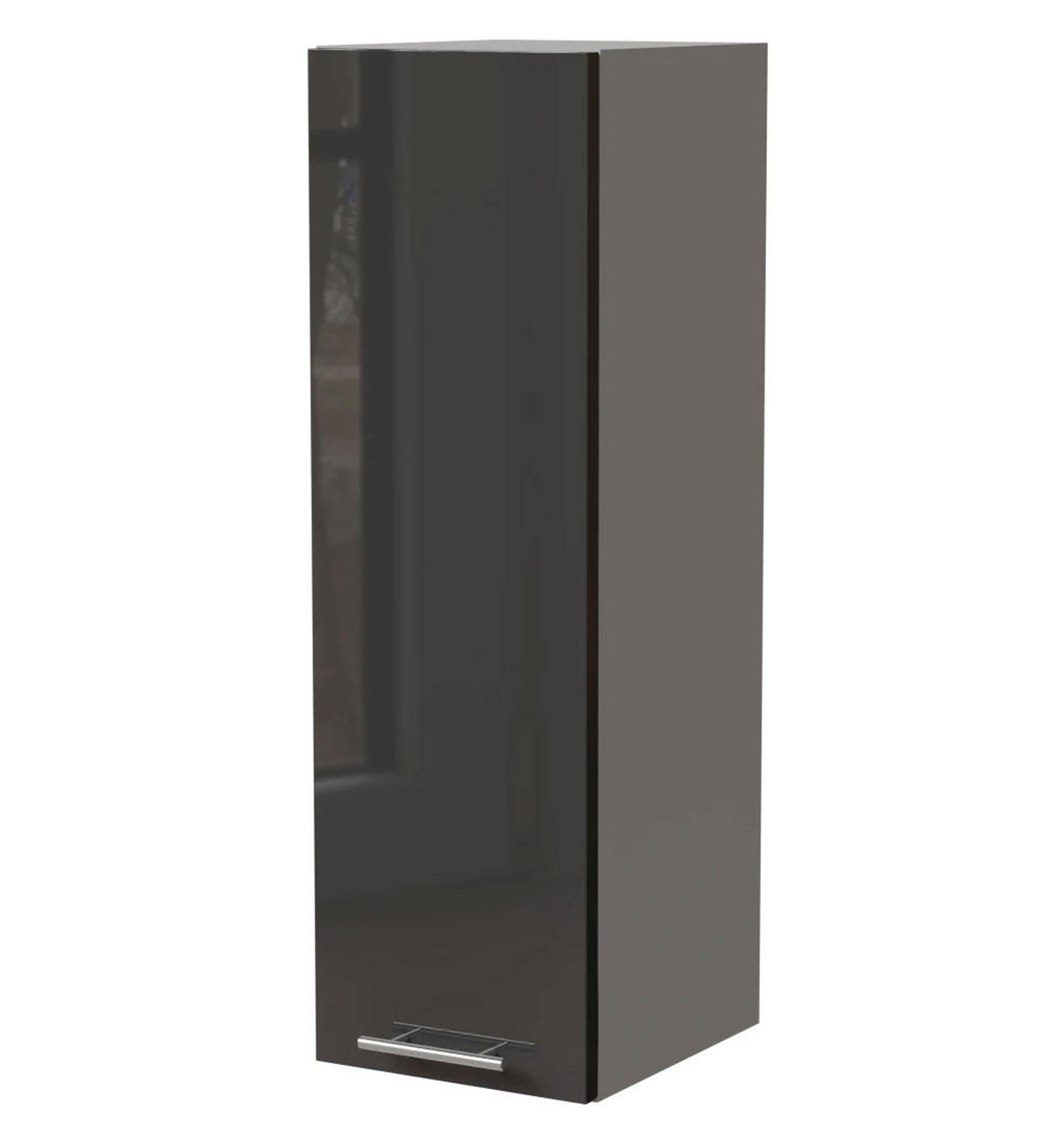 KÜCHENHÄNGESCHRANK W4/30 Essen Graphit Hochglanz / Grau Matt 30 / 32,5 / 96cm - Graphitfarben/Grau, Holz/Holzwerkstoff (30/96/32.5cm) - Feldmann-Wohnen