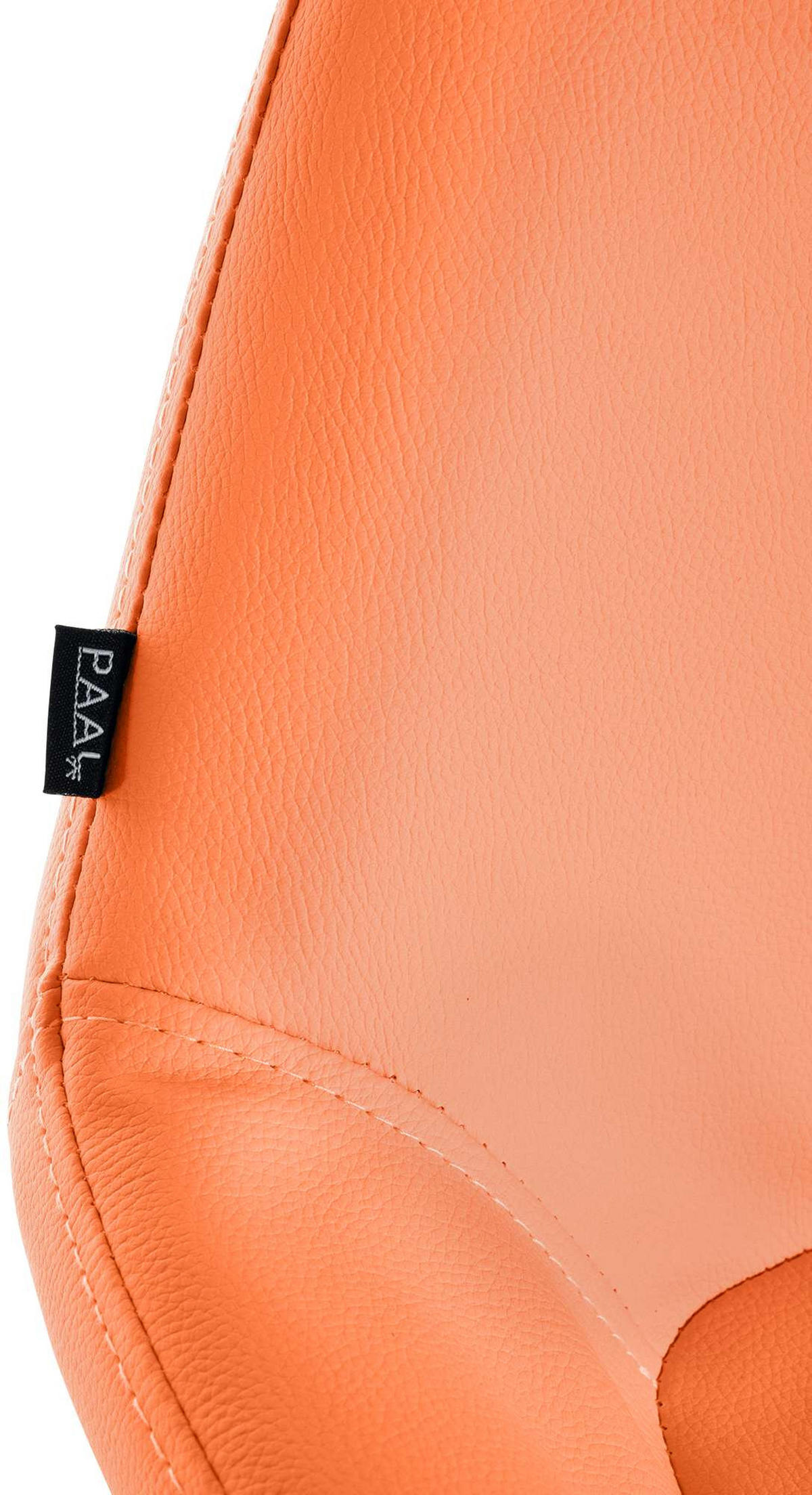 BARHOCKER 2er Set Lederlook orange - Goldfarben/Orange, Textil/Metall (51/89/52cm) - CLP