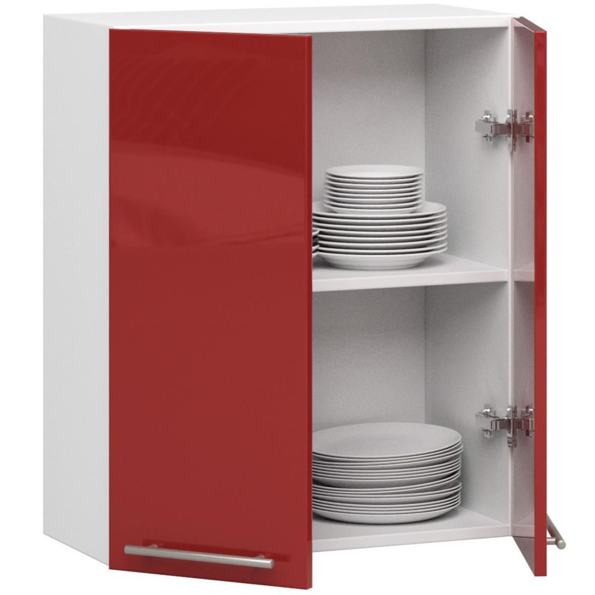 HÄNGESCHRANK Weiß, Rot Glanz 72/60/30 - Rot/Weiß, Holzwerkstoff (60/72/30cm) - RAUMHIRSCH FURNITURE