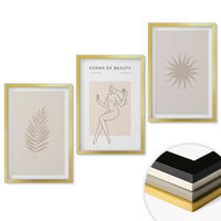 WANDBILDER 3er Set - 40x60 cm Goldrahmen - Eine Sammlung minimalistischer Formen - Goldfarben, Kunststoff (40/60cm) - ArtPrintCave