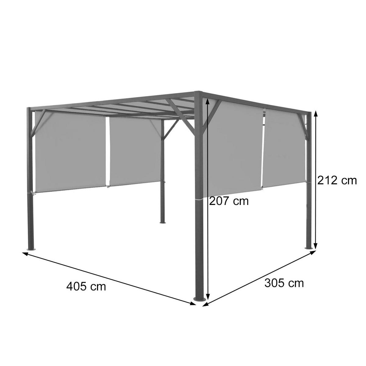 PERGOLA Baia 212x300x400cm Taupe - Taupe, Metall (300/212/400cm) - BERLINLODGE