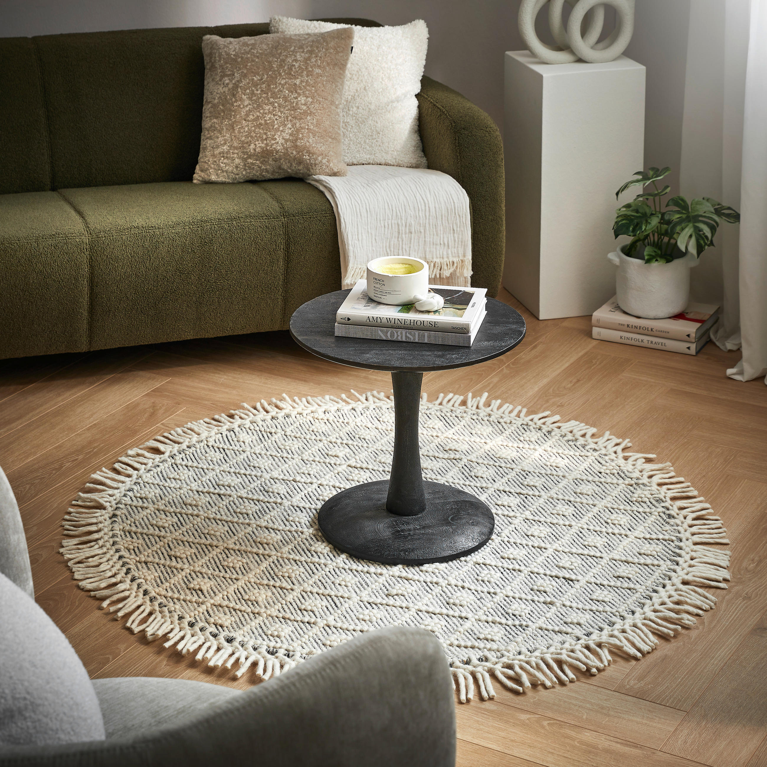 Runder Teppich Beige