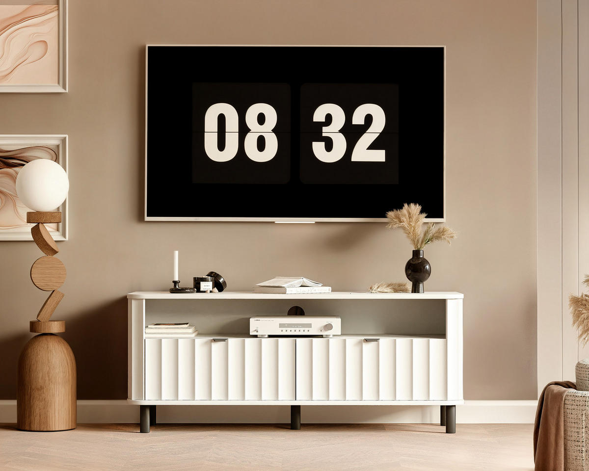 TV-LOWBOARD VITA stehend, 137 cm Alpinweiß - Weiß, Holzwerkstoff/Metall (137/57/40.5cm) - Idohome