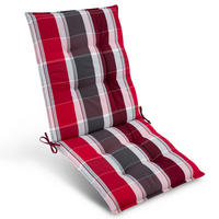 NIEDERLEHNERAUFLAGE Sun-NL 105/50/8cm Rot-Anthrazit-Gestreift - Multicolor, Textil (50/8/105cm) - Beautissu 