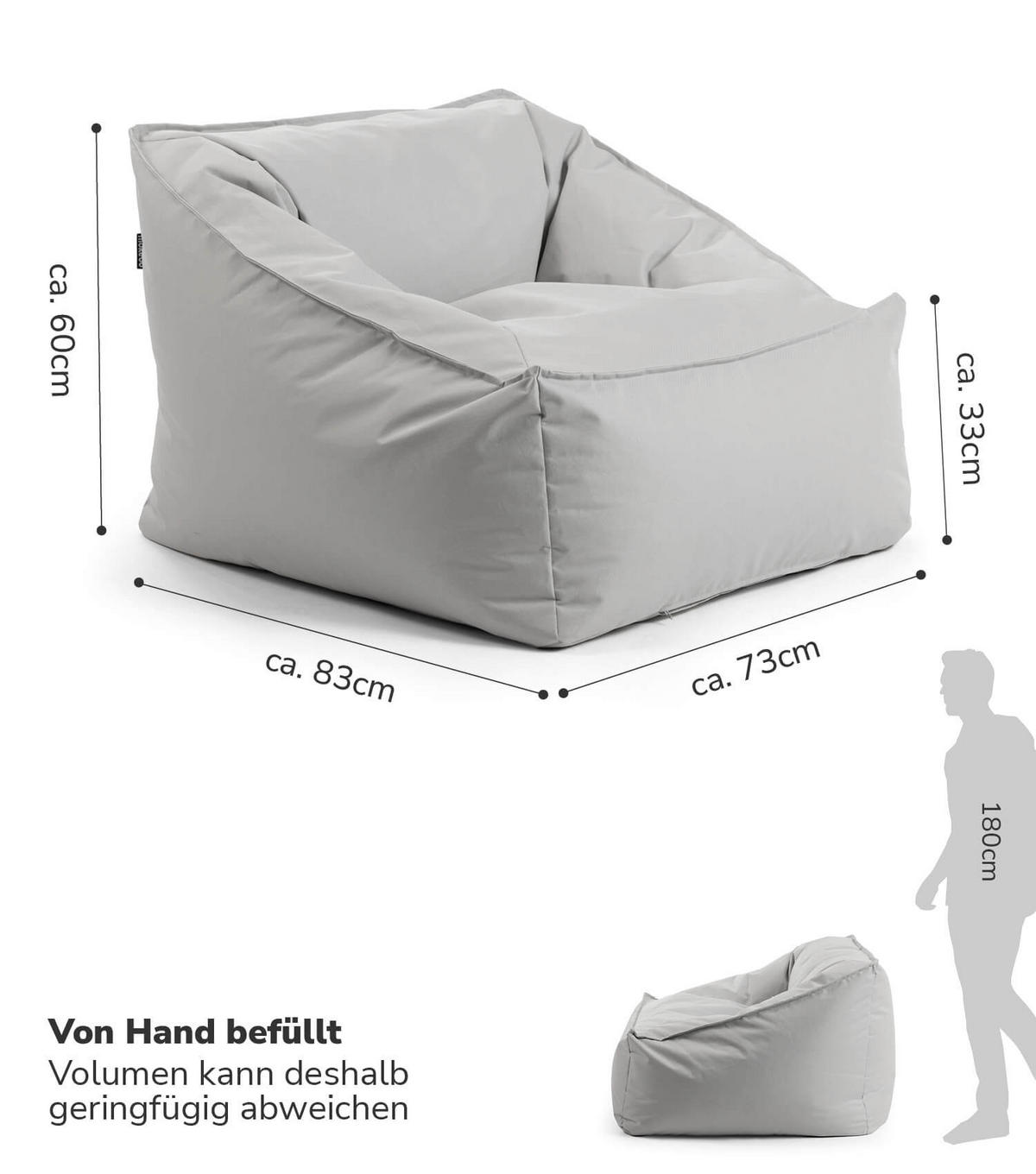SITZSACK Der Sunnyboy - Grau, Textil (75/60/95cm) - Mokebo