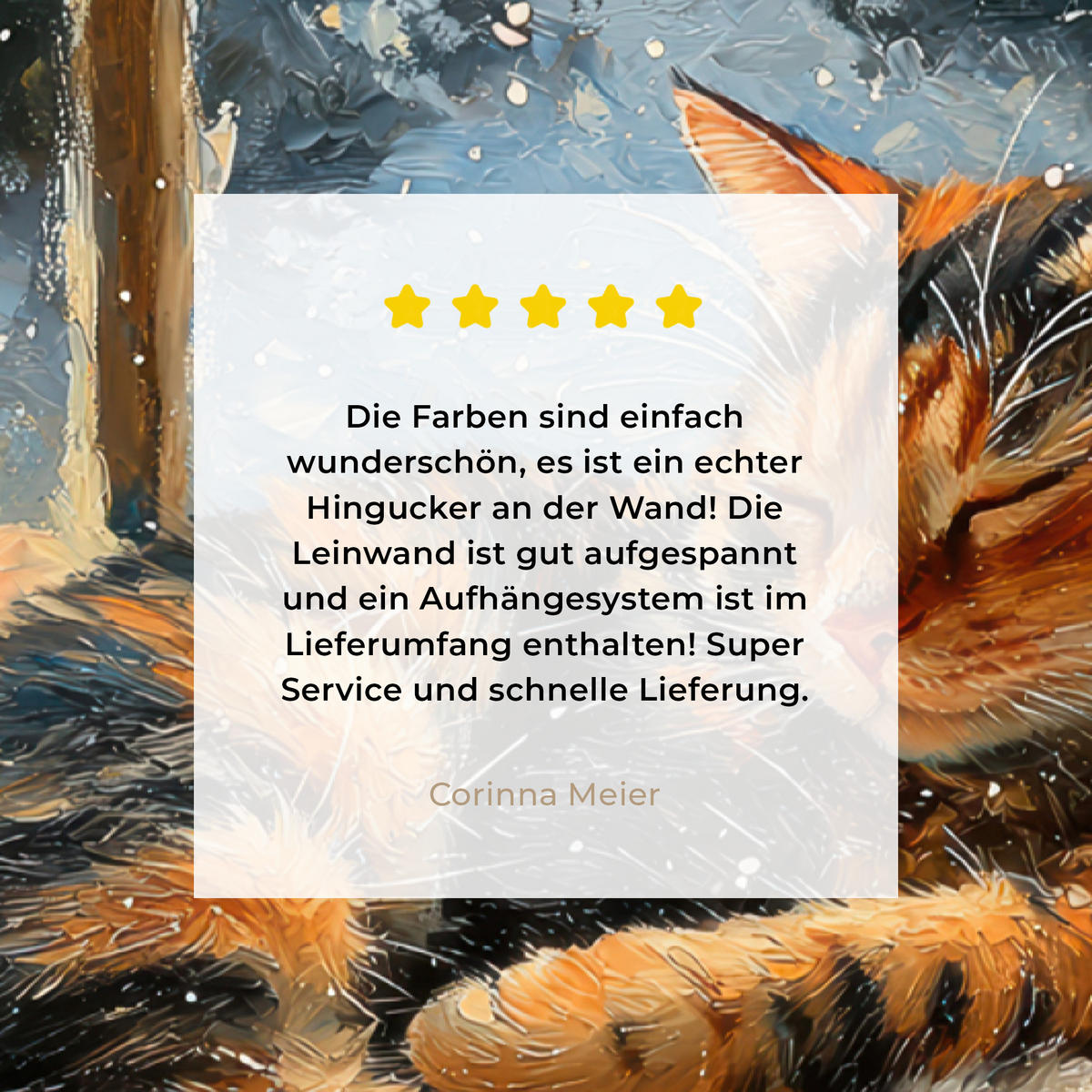 LEINWANDBILD Katze - Weihnachten - Winter - Tier 80x120 cm - Bernsteinfarben, Textil (80/120cm) - MuchoWow