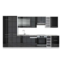 KÜCHENZEILE Fame-Line Anthrazit Hochglanz/Weiß 355 cm, AP Marmor - Anthrazit/Weiß, Holzwerkstoff (355/81.6/60cm) - Vicco