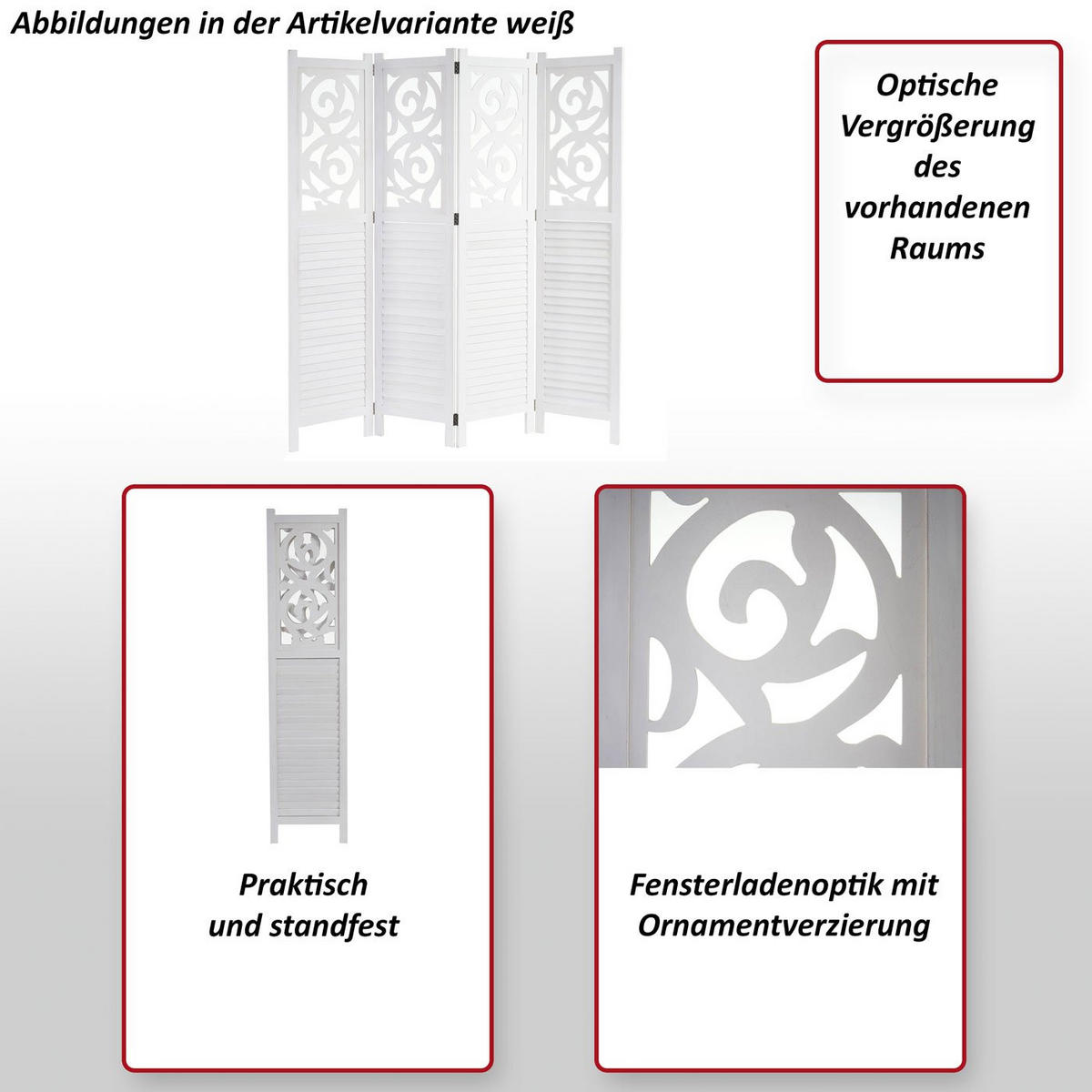 PARAVENT Grün - Grün, Holz (161/170/2cm) - MCW