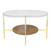 COUCHTISCH Arena Weiß, Gold, Oval - Eichefarben/Goldfarben, Holzwerkstoff/Metall (50/80/50cm) - Dancan