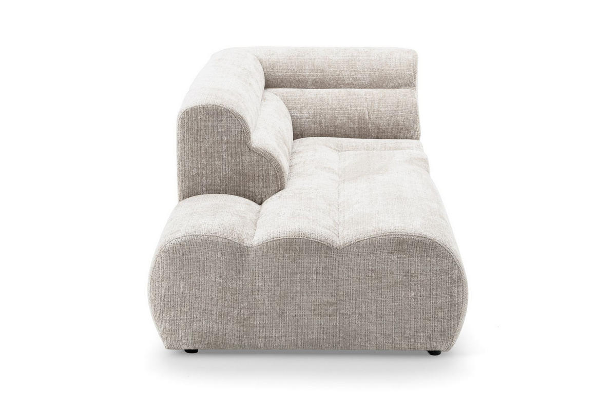 4-SITZER modulares Ecksofa VEER L Links, 283 x 190 cm, Chenille Webstoff Creme - Creme/Schwarz, Holz/Kunststoff (283/190cm) - Muffo