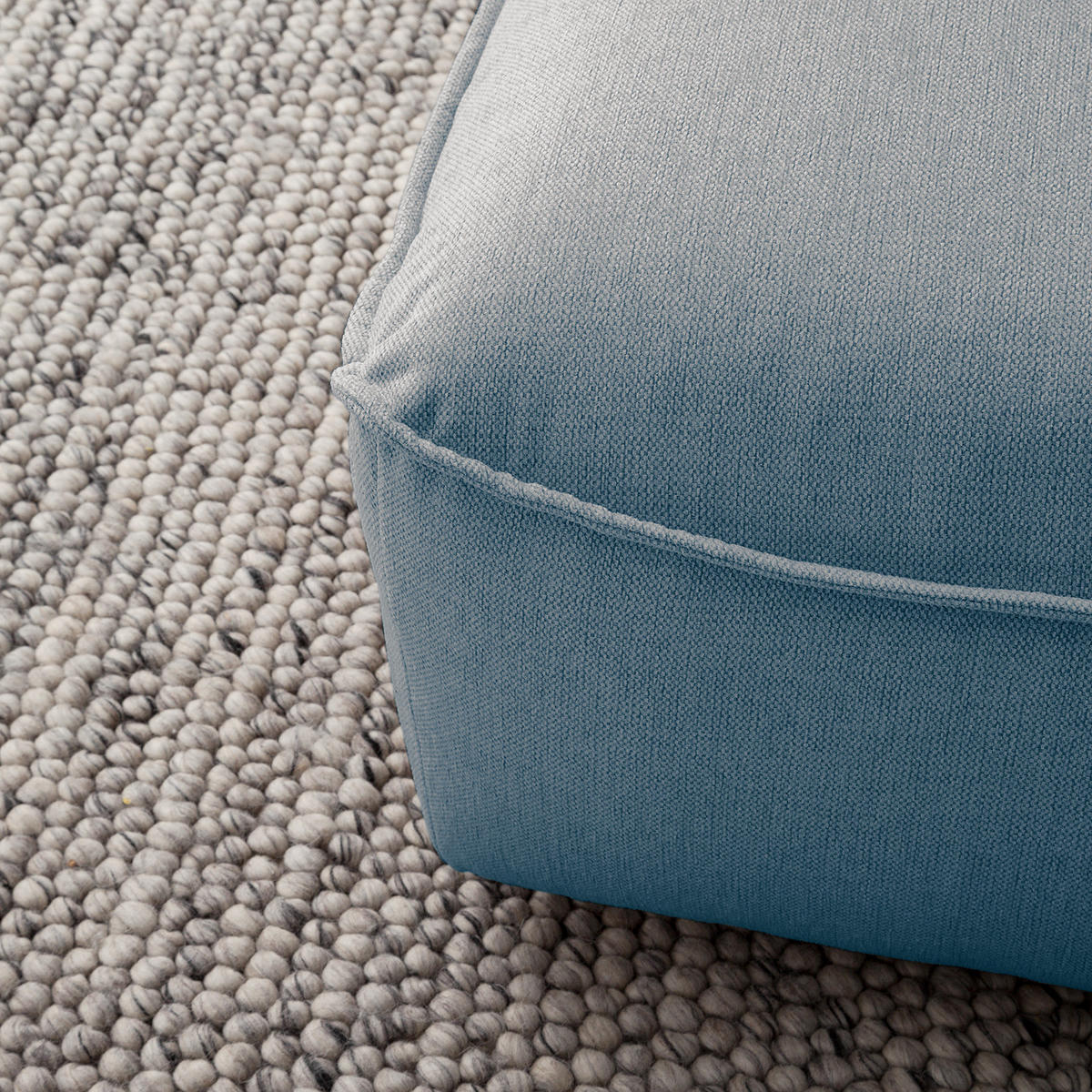 POLSTERHOCKER - Blau/Schwarz, Kunststoff/Textil (99/40/82cm) - home24