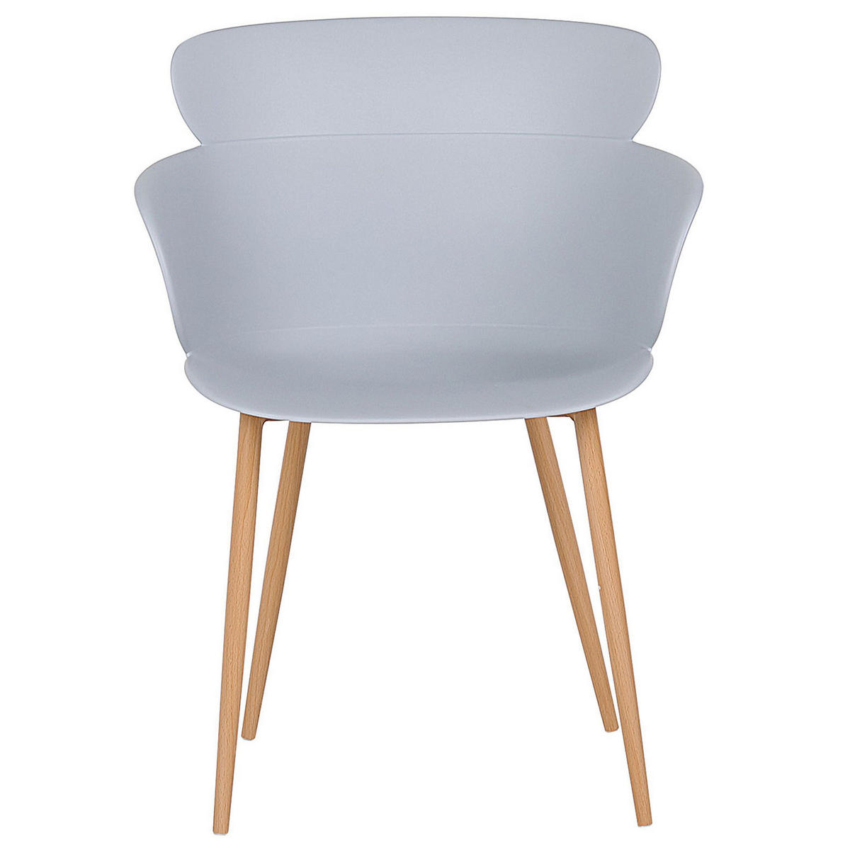 ESSZIMMERSTUHL 2er-Set Kunststoff Grau Sumkley - Grau, Kunststoff/Metall (61/82/54cm) - Beliani